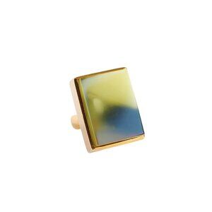 Natural Baltic Butterscotch Amber 14k Gold Plated 925 Sterling Silver Ring